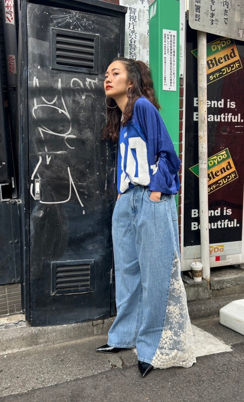 レースドッキングルーズデニム